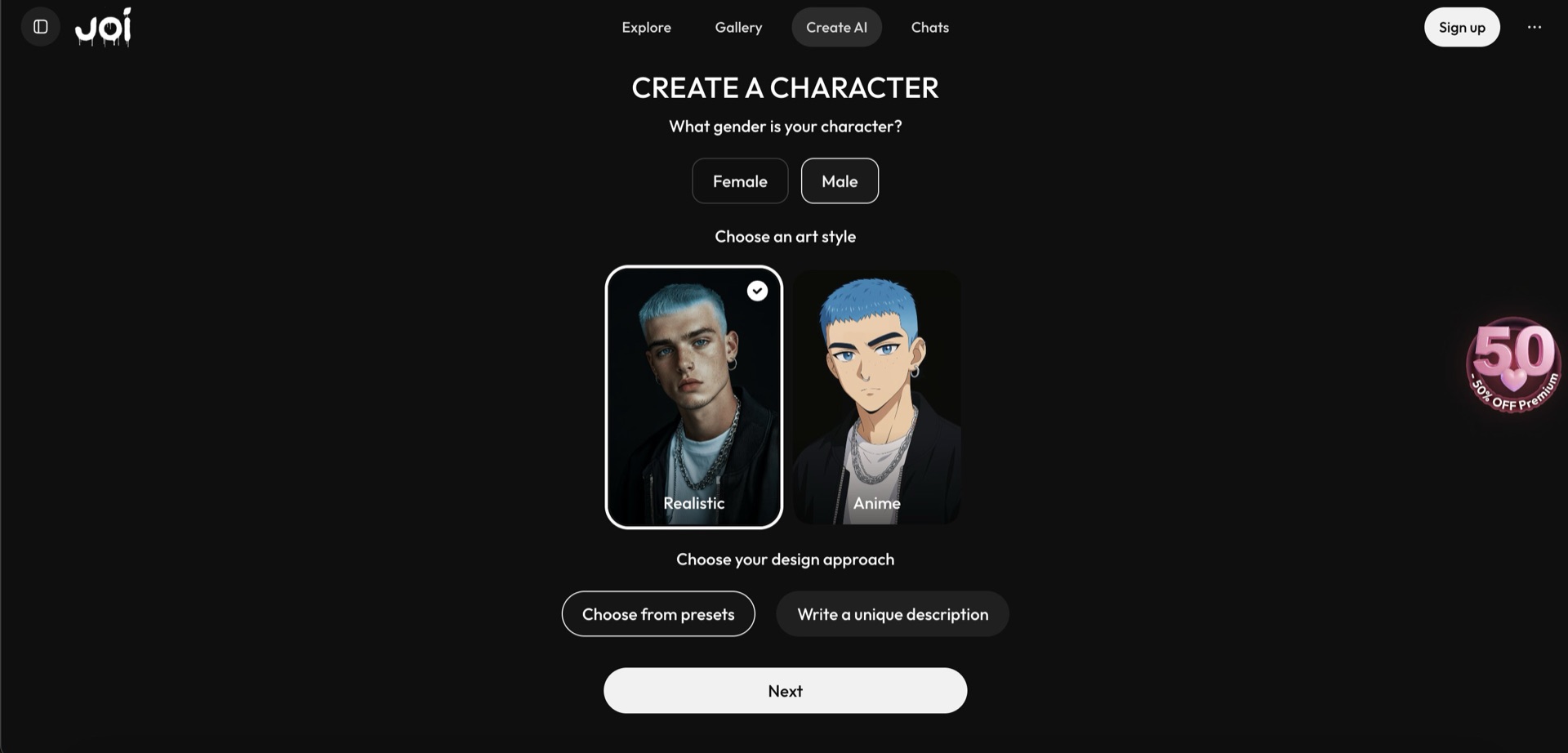 Joi AI - male persona